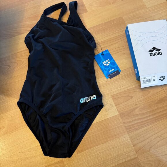 Girls solid black swimsuit size 26 - Picture 1 of 1